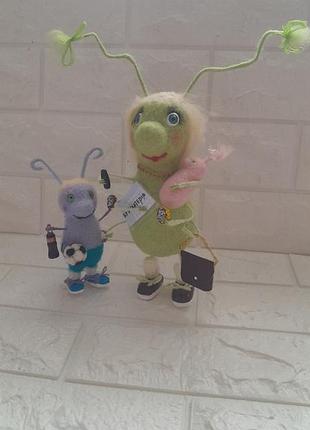 Фигурки из натуральной овечьей шерсти, подарок, веселый подарок,таракашки,тараканчики