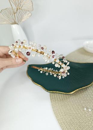 Праздничный обруч с бусинами