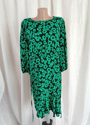 Платье натуральный хлопок цветочный принт яркий насыщенный рисунок натуральная ткань имеет аромат с