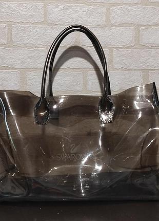 Сумка об'ємна, прозора swarovski 30х45х13,5