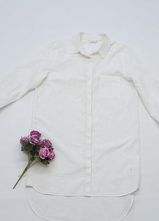 Рубашка белая хлопковая удлиненная next, хлопок.