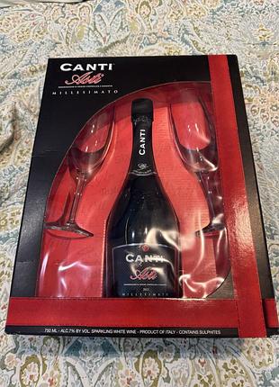 Нова подарункова коробка з скляними бокалами canti asti