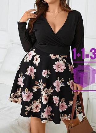 Сукня в квітковий принт з рукавами сіточкою shein  xl