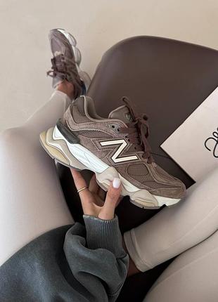 Кроссовки new balance 9060 brown mushroom beige brown mushroom
