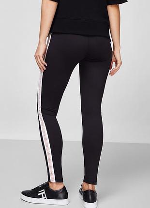 Легінси лосини hugo boss чорні з лампасами xs-s