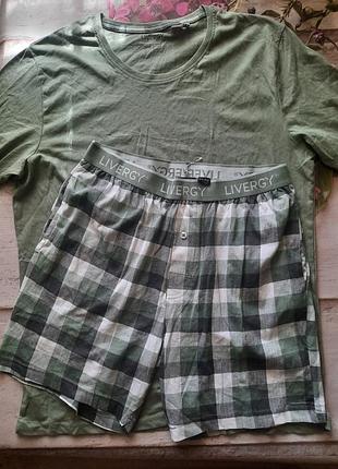 Летняя мужская пижама, домашний костюм, liveegy