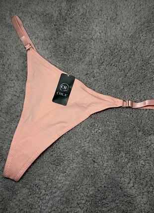 Жіночі стрінги на регуляторах персикового кольору на розмір від s до l