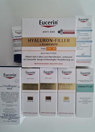 Набір антивіковий денний крем проти зморшок та пігментації eucerin hyaluron filler+elasticity spf 30