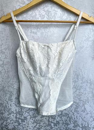 Стильний мереживний корсет у сіточку 80b xs/s