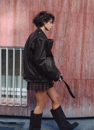 Zara нова жіноча варена куртка косуха оверсайз