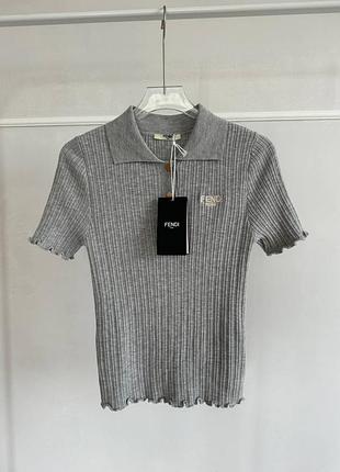 Женская брендовая футболка американка поло фeнди