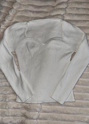 Джемпер в рубчик білий р с