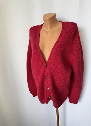Charles robertson красный кардиган шерстяной вязаный на пуговицах англия