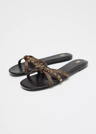Шльопанці жіночі коричневі zara new