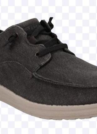 Мужские оригинальные летние макассины скечерс (skechers melson volgo) тряпочные, без шнурка5 фото