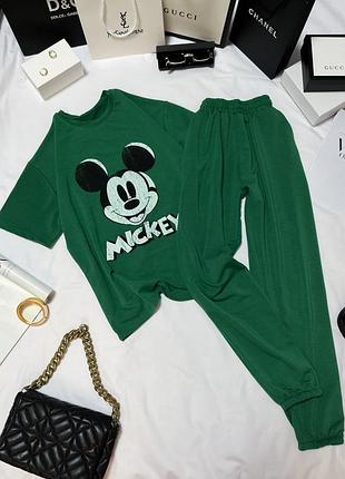 Хіт !!! спортивный женский костюм микки маус принт