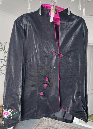 Пиджак черный в восточном стиле