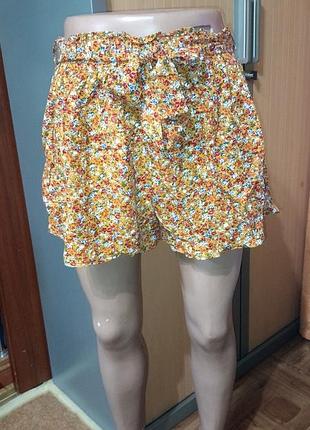 Легкие короткие шорты с широким поясом, размер 16 - l - 50