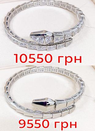 Серебряный браслет браслеты булгари bulgari змея змейка с камнями серебро проба 925 италия новое с биркой