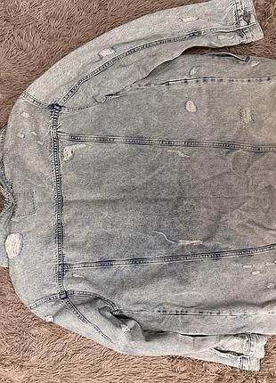 Подовжена джинсова куртка pull and bear 4