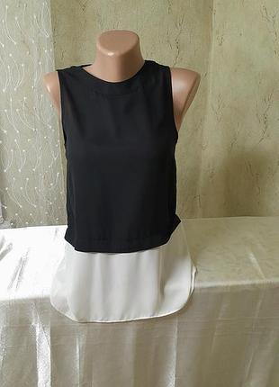 Блуза  блузка шифонова белая чёрная