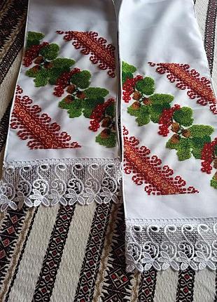 Пара свадебных полотенец. большой комфортный и малый до церемонии рук7 фото