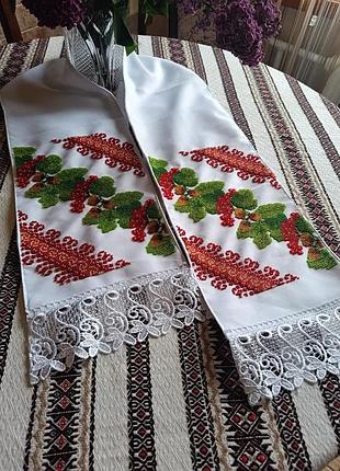 Пара свадебных полотенец. большой комфортный и малый до церемонии рук6 фото