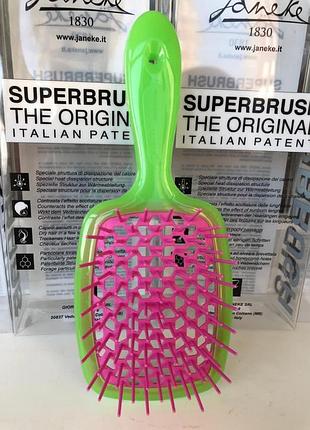 Гребінець janeke поверніть фарби літа в життя. салатовий з рожевим - чарівність тепла