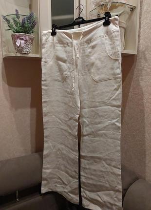 Кремовые брюки палаццо л.хл лён
