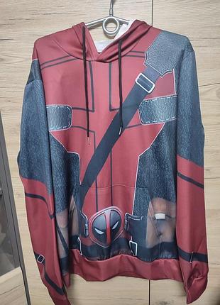 Мужской свитшот, худи, кофта дедпул, марвел, xl