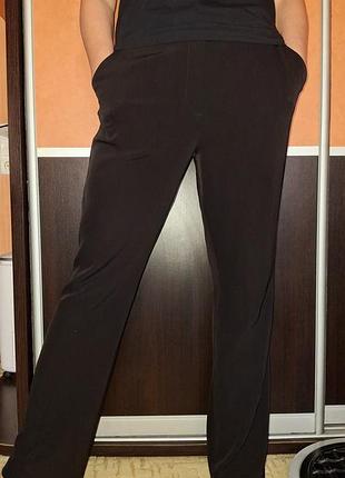 Качественные черные длинные базовые брюки брюки h&m 44 12