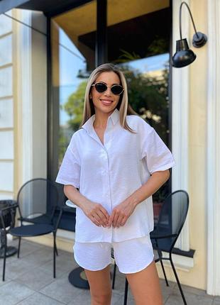 Летний легкий костюм 
размеры: 42-44; 46-48 
цвета: малиновый, белый, бежевый, черный, лаванда