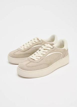 Кросівки жіночі бежеві мʼякі zara new