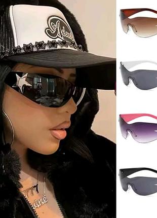 Чёрные очки со звёздами y2k