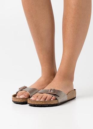 Birkenstock madrid  золоті шльопанці сандалії