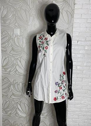 Подовжена блуза блузка з вишивкою george , m