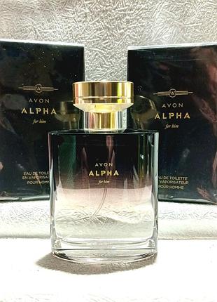 Avon alpha for him 75мл  туалетна вода чоловіча