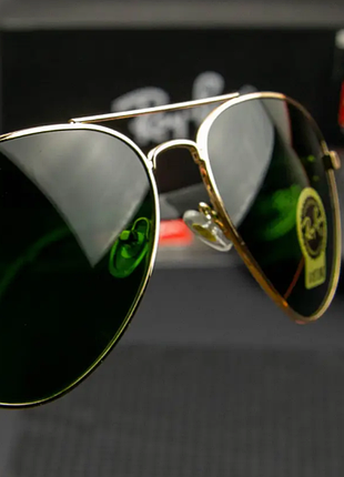 Очки онкезащитные.очки ray ban.авиаторы очки.зеленая линза.