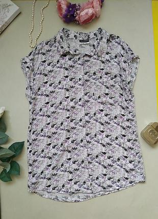 Рубашка, блуза с цветами, без рукавов р.s,m