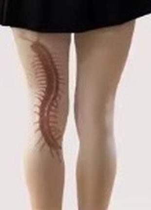 Колготки з принтом сколопендра goth emo гранж