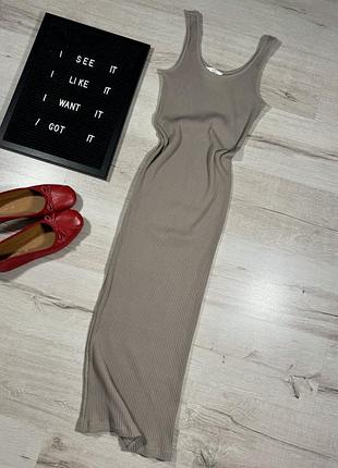 Довга сукня в рубчик h&m