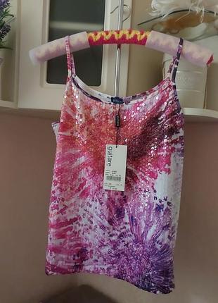 Бомбезний,яскравий літній топ,пайетки, віскоза л.хл