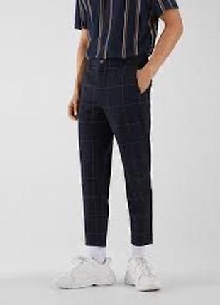 Завужені штани брюки в клітинку слім чіноси