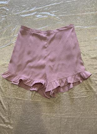 Легкие вискозные шорты с рюшами высокая посадка river island размер 10{38}xs-s