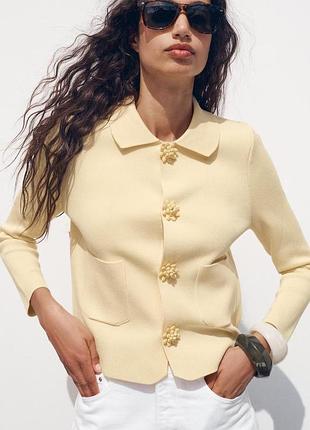 Кардиган жіночий жовтий zara