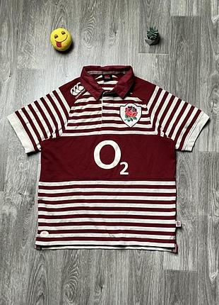 Чоловіча футболка поло регбійка canterbury england rugby vintage оригінал в смужку регбі контербери