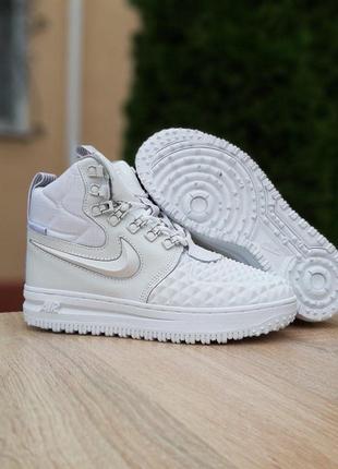 Зимние женские кроссовки nike lunar force 1 duckboot ‘17 (белые)6 фото