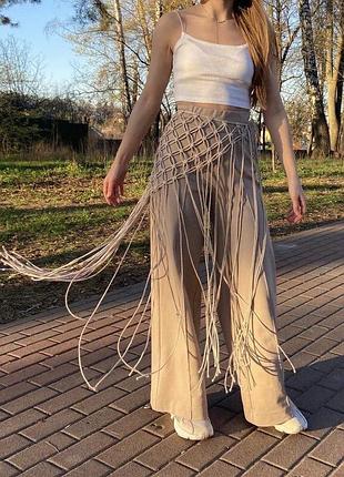 Спідниця парео сітка хустка накидка пояс макраме шнур 3 мм бавовняний7 фото
