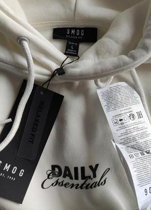 Худи с капюшоном smog (new yorker) белая р. l