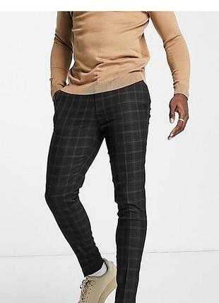 Брюки мужские в клетку asos design w32 l34